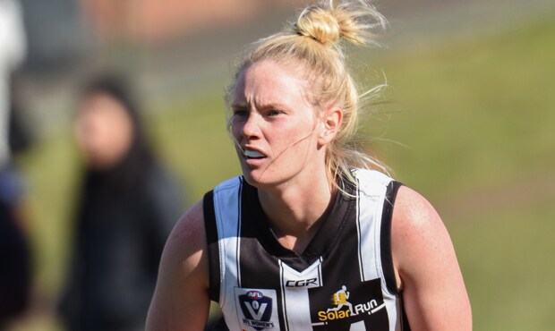 180911_darcy620.png Sarah D'Arcy was named on the half forward flank of the 2018 VFL Women's Team of the Year. Photo: Luke Henry. - Collingwood,Collingwood Magpies